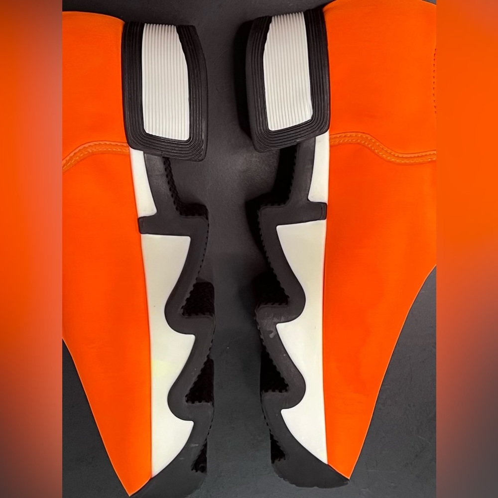 iRi WES I Neon Orange Low Top Vegan Platform Sneakers Neoprene Chunky Shoes - Picture 14 of 15